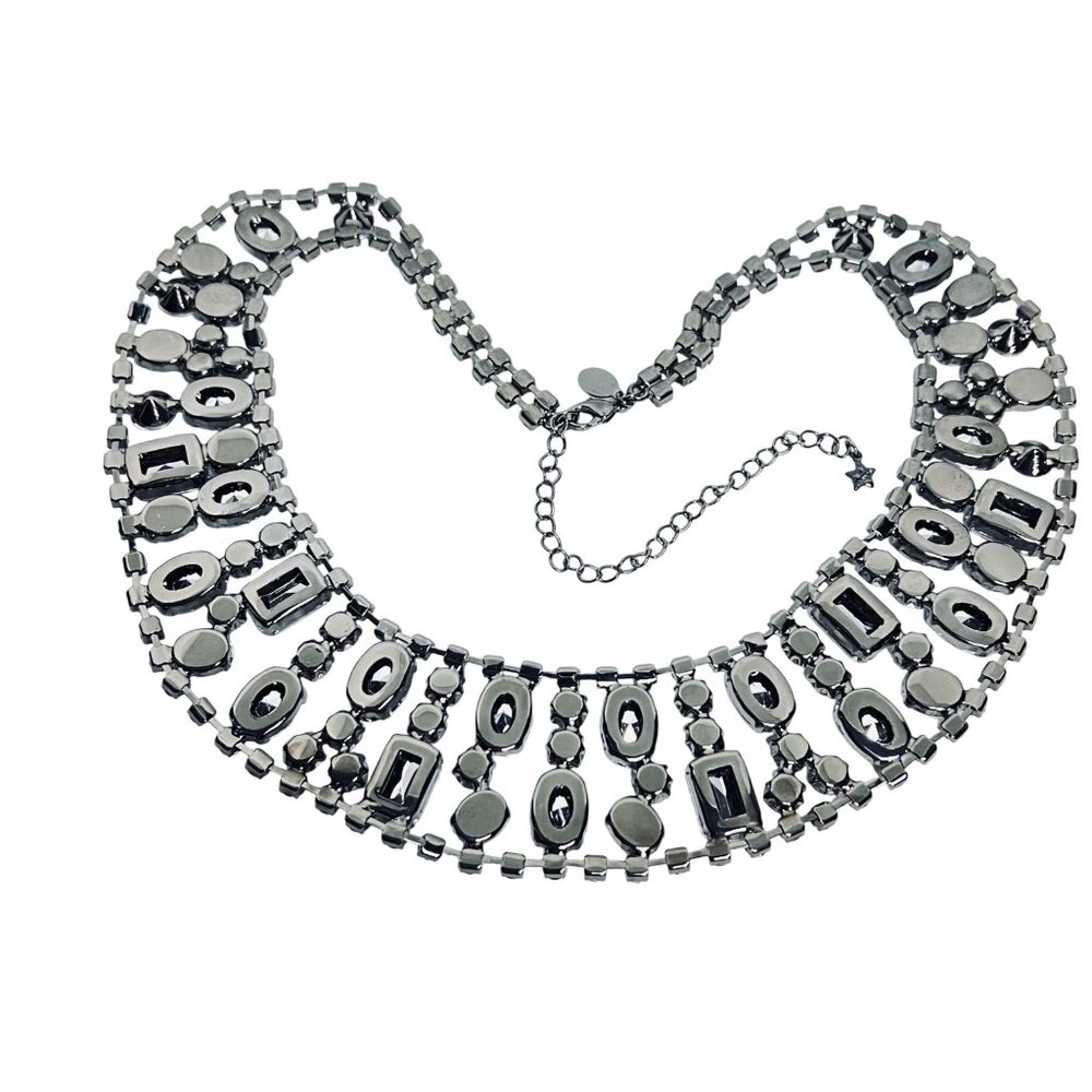 Kirks Folly Silver Tone Aurora Borealis And Clear Rhinestone Collar Necklace (59 - Picture 10 of 10